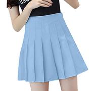 Maxi abiti da donna 2025 gonna in vita alta moda pieghe in vita da donna gonna slim casual gonna da tennis abito da sposa ospite, blu cielo, L