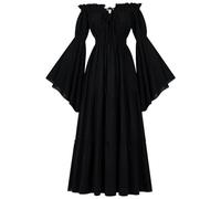 Maxi Abiti da Donna Gotico Vestiti Cosplay Carnevale Maniche Dolman in Pizzo Vestito Vittoriano Principessa Donna Abito di Halloween Medievale Elegante Oversize Costume da Sera Rinascimentale Vintage