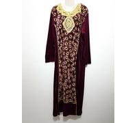 Maxi Abito da Sera di Velluto Invernale Abaya Jellabiya Khimar Hijab L - 2XL