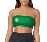 Maxi abito leopardato con una parte inferiore in pelle lucida e un gilet da palcoscenico che viene indossato e avvolto intorno al petto con una cinghia in pelle senza spalline, verde, XL