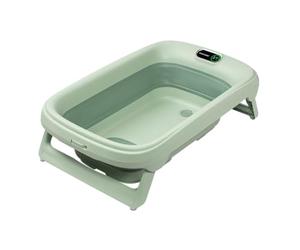 Maxi-Cosi Indigo Vaschetta Bagnetto Neonato Pieghevole, Bagnetto Bambini 0-4 Anni, Termometro HighSense Integrato, Anti-scivolo, Vaschetta Bagnetto Neonato da Viaggio, Chiusura Compatta, Sage Green