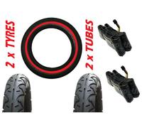 Maxi Cosi Mura 31.8cm 2 X Carrozzina Pneumatici & Curva Valvola Tubi Rosso Line