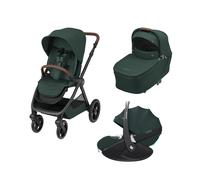 MAXI COSI - Trio Oxford Twillic Green con Seggiolino Auto Pebble 360 Pro2 + Adattatori