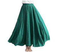Maxi gonne da donna Casual Elastico in vita A-Line Flowy Swing Gonna lunga da donna in cotone lino gonna estiva abbigliamento da spiaggia vendita liquidazione, Mimetico, Taglia unica
