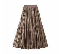 Maxi gonne pieghettate da donna in tessuto stropicciato casual elastico in vita gonna a trapezio estiva gonne fluide per le signore UK I miei ordini Offerte di oggi 2025 Saldi Liquidazione, cachi