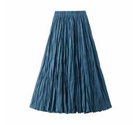 Maxi gonne pieghettate da donna in tessuto stropicciato casual elastico in vita gonna a trapezio estiva gonne fluide per le signore UK I miei ordini Offerte di oggi 2025 Saldi Liquidazione, Marina