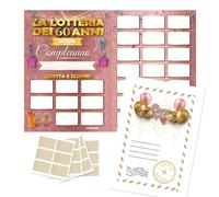 Maxi Gratta e Vinci Personalizzato Gioco Compleanno - Idea Regalo Lotteria del 60enne Versione A3 - Calendario Auguri Grattabile 60 Anni Per Invitati - Regali Divertenti 60 Anni Uomo Donna Originale