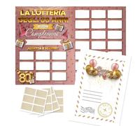 Maxi Gratta e Vinci Personalizzato Gioco Compleanno - Idea Regalo Lotteria del 80enne Versione A3 - Calendario Auguri Grattabile 80 Anni Per Invitati - Regali Divertenti 80 Anni Uomo Donna Originale