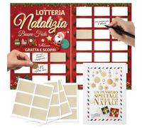 Maxi Gratta e Vinci Personalizzato Natale - La Lotteria Natalizia - Biglietto Gratta e Scopri Idea Regalo Natale Originale - Gadget Idee Regali Divertenti Originali - Bigliettini di Auguri Grattabili