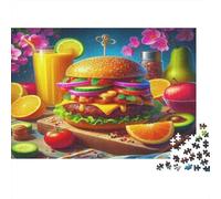 Maxi Hamburger Puzzle 1000 Pezzi Carta per Adulti Stile Frutta Ricca Relax Concentrazione Casa Regalo Famiglia 52x38cm/1000pcs