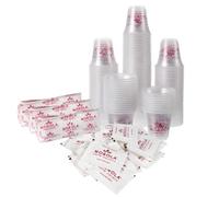 Maxi Kit Caffè 1350 Pezzi - Set Accessori Da Caffe - 450 Bicchierini in Plastica da 80ml, 450 Bustine di Zucchero Bianco e 450 Palette in Legno di Betulla