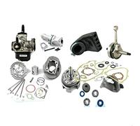 MAXI KIT GRUPPO TERMICO RACING + ALBERO MOTORE ANTICIPATO Per 50 130 PK XL APE 50 CONO 20 CARBURATORE 24 COLLETTORE LAMELLARE