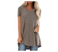 Maxi Maglia per Leggings Donna Offerta Estive Manica Corta Tshirt Taglie Forti Simpatiche Semplice Girocollo Tunica Camicia Curvy Eleganti Oversize Moda Camicette Magliette Chic Stampa Top Blusa
