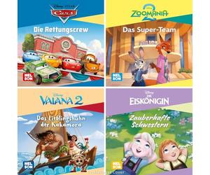 Maxi-Mini Box 62: Disney (4x5 Exemplare): Vier kleine Vorlesebücher ab 3 Jahren mit neuen Geschichten von Zoomania 2, Vaiana, der Eiskönigin und Cars