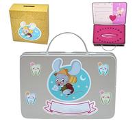 MAXI NONA MAXINONA.COM Scatola per conservare i denti da latte. Scatola da decorare con adesivi del Topolino e della Fatina dei denti. (Rosa)