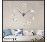 MAXI OROLOGIO GIGANTE 3D DA A PARETE CON NUMERI ADESIVI PER CUCINA, SOGGIORNO