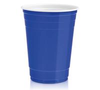 Maxi Products - 100 Bicchieri Bicolor Plastica Riutilizzabile Blu-Bianco - 450 cc - Bicchieri riciclabili - Tazze americane - Set Beer Pong - Bicchieri Birra - Feste, Celebrazioni - BEER PONG