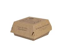 MAXI PRODUCTS - 50 scatole per hamburger - 10 x 10 x 7 cm (700 cc) - Confezione in cartone kraft decorato cibo da asporto - Confezione hamburger cartone - Scatole alimentari resistenti oli - Chiusura