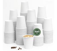 Maxi Products - Bicchieri da caffè usa e getta bianchi - Bicchieri di cartone - Bicchieri usa e getta Catering - Bicchieri da asporto - APTO BEVANDE CALDE E FREDDE (300 cc, 500 pezzi)