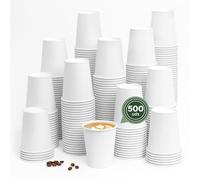 Maxi Products - Bicchieri da caffè usa e getta bianchi - Bicchieri di cartone - Bicchieri usa e getta Catering - Bicchieri da asporto - APTO BEVANDE CALDE E FREDDE (250 cc, 500 pezzi)