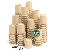 Maxi Products - Bicchieri da caffè usa e getta Kraft - Bicchieri Cartone - Bicchieri usa e getta Catering - Bicchieri caffè da asporto - APTO BEVANDE CALDE E FREDDE (120 cc, 500 pezzi)