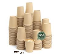Maxi Products - Bicchieri da caffè usa e getta Kraft - Bicchieri Cartone - Bicchieri usa e getta Catering - Bicchieri caffè da asporto - APTO BEVANDE CALDE E FREDDE (250 cc, 500 pezzi)