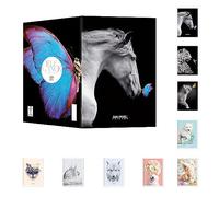 Maxi quaderni con animali A4-20 fogli, 80g, 9 soggetti (10 pezzi) - Animal Friends Elegance Collection (Quadretto 5mm marginato)