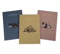 Maxi quaderno con animali - 18 fogli, 100g, A4, Carta eco-friendly - 3 colori/3 personaggi (10 pezzi) - Animal Friends Green (Righe 1R - 1 rigo con margini)