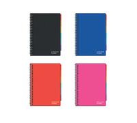 Maxi Quaderno Spiralato in Ppl Con Divisori Colour Code rigatura 5M - Seven Cartoleria>Quaderni e Blocchi>Quaderni