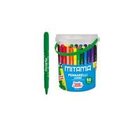 Maxi scorta barattolo 50 pennarelli jumbo super lavabili punta maxi 5mm - colori assortiti