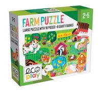 Maxi shaped puzzle farm. 19 pezzi con 6 grandi sagome. ecoplay. 2-5 anni