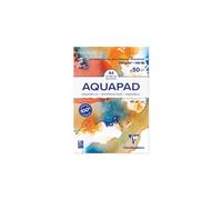 Clairefontaine 975721C Blocco Collato Goldline Aquapad - 50 Fogli Carta Acquerello Bianca Grana Medio-Fine A4 21x29,7 cm 300g - Pacco da 3 taccuini