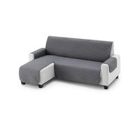 MAXIFUNDAS | Copridivano con chaise longue, imbottito, bracciolo sinistro 240 cm - Copridivano extra morbido grigio - Copridivano con cinghie posteriori - Copridivano con chaise longue, proteggi