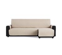 MAXIFUNDAS | Copridivano con chaise longue, imbottito, bracciolo destro 220 cm - Copridivano extra morbido beige - copridivano con cinghie posteriori - copridivano per chaise longue e copridivano