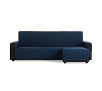 MAXIFUNDAS | Copridivano con chaise longue, imbottito, bracciolo destro 220 cm - copridivano extra morbido blu - copridivano con cinghie posteriori - copridivano con chaise longue, proteggi divano,
