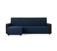 MAXIFUNDAS | Copridivano con chaise longue, imbottito, bracciolo sinistro 200 cm - copridivano extra morbido blu - copridivano con cinghie posteriori - copridivano con chaise longue, protezione per