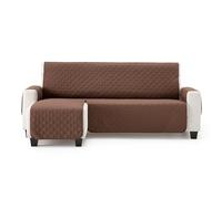 MAXIFUNDAS | Copridivano con chaise longue, imbottito, bracciolo sinistro 200 cm - Copridivano extra morbido, marrone - copridivano con cinghie posteriori - Copridivano con chaise longue, protezione