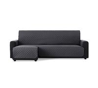 MAXIFUNDAS | Copridivano con chaise longue, imbottito, bracciolo sinistro 220 cm - Copridivano extra morbido grigio - Copridivano con cinghie posteriori - Copridivano con chaise longue, proteggi