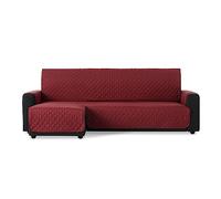 MAXIFUNDAS | Copridivano con chaise longue, imbottito, bracciolo sinistro 220 cm - copridivano extra morbido rosso - copridivano con cinghie posteriori - copridivano con chaise longue, protezione per