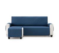 MAXIFUNDAS | Copridivano con chaise longue, imbottito, bracciolo sinistro 280 cm - copridivano extra morbido blu - copridivano con cinghie posteriori - copridivano con chaise longue, protezione per