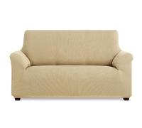 MAXIFUNDAS | Copridivano elasticizzato a 2 posti, colore beige, copridivano extra morbido, antiscivolo ed elastico, copridivano elasticizzato modello Inca
