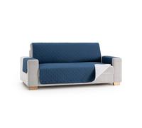 MAXIFUNDAS | Copridivano imbottito reversibile 2 posti - copridivano extra morbido blu/grigio chiaro - copridivano con strisce elastiche di tenuta - copridivano modello MAUI