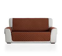 MAXIFUNDAS | Copridivano imbottito reversibile 4 posti - copridivano extra morbido marrone/beige - copridivano con strisce elastiche di fissaggio - copridivano modello MAUI