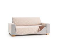 MAXIFUNDAS | Copridivano Imbottito Reversibile 4 Posti - Extra Morbido Beige/Marrone - Con Strisce Elastiche di Fissaggio - Modello MAUI