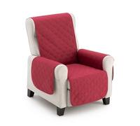 MAXIFUNDAS | Fodera per poltrona imbottita reversibile 1 posto/relax - Copripoltrona extra morbida rosso/beige - Fodera protettiva per poltrona con cinghie elastiche di fissaggio - Copripoltrona