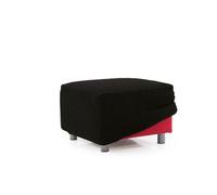 MAXIFUNDAS | Fodera per pouf quadrato RELIVE | Tessuto resistente e ultra morbido | Misura lavabile in lavatrice | Dimensioni standard | Colore nero | Made in Italy