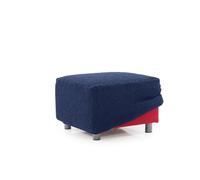 MAXIFUNDE | Fodera per pouf quadrato RELIVE | Tessuto resistente e ultra morbido | Misura lavabile in lavatrice | Dimensioni standard | Colore marino | Made in Italy