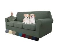 MAXIJIN Copridivano elasticizzato a 3 Posti con 3 Copricuscini, Copridivano antiscivolo a tre posti con Copricuscino Separato per animali domestici, cani (3 Posto, Army Green)