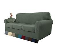 MAXIJIN Copridivano elasticizzato a 3 Posti con 3 Copricuscini grandi, Copridivano antiscivolo a tre posti con Copricuscino Separato per animali domestici, cani (4 Posto, Army Green)