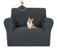 MAXIJIN Copridivano elastico per divano a 1 posto (78,7 - 46, universale, con braccioli, copertura per divano moderno, elasticizzato, antigraffio, lavabile, antiscivolo, colore grigio scuro, 1 posto)